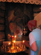 Владимирская Икона Божией Матери,уцелевшая после пожара в 2004 году.